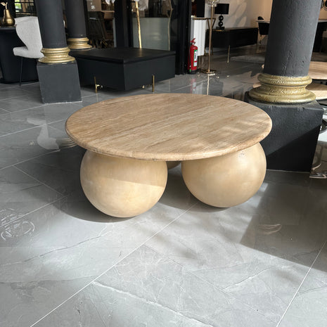 Travertine salontafel 3 balls