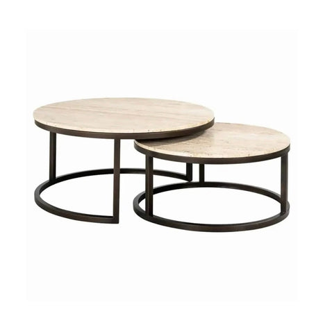 Travertine salontafel 2 delig bonito black