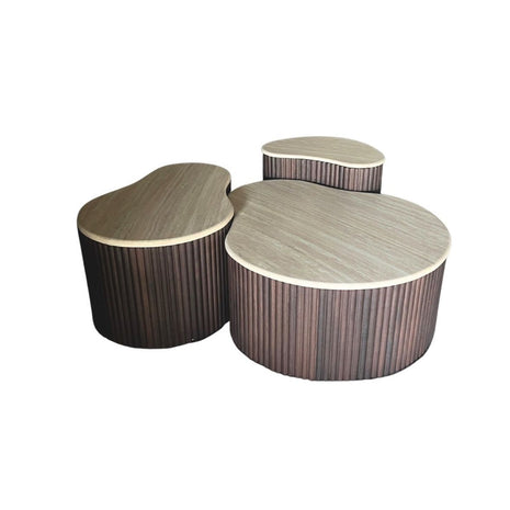 Salontafel 3 delig - Travertin X Kimberly bruin