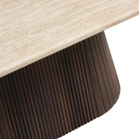 Salontafel - Travertin X Kimberly Bruin rond