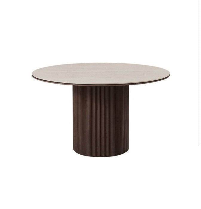 Eettafel rond 130 cm - Aqua Bruin