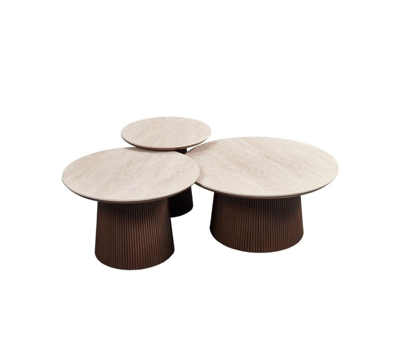 Salontafel 3 delig - Aqua Bruin