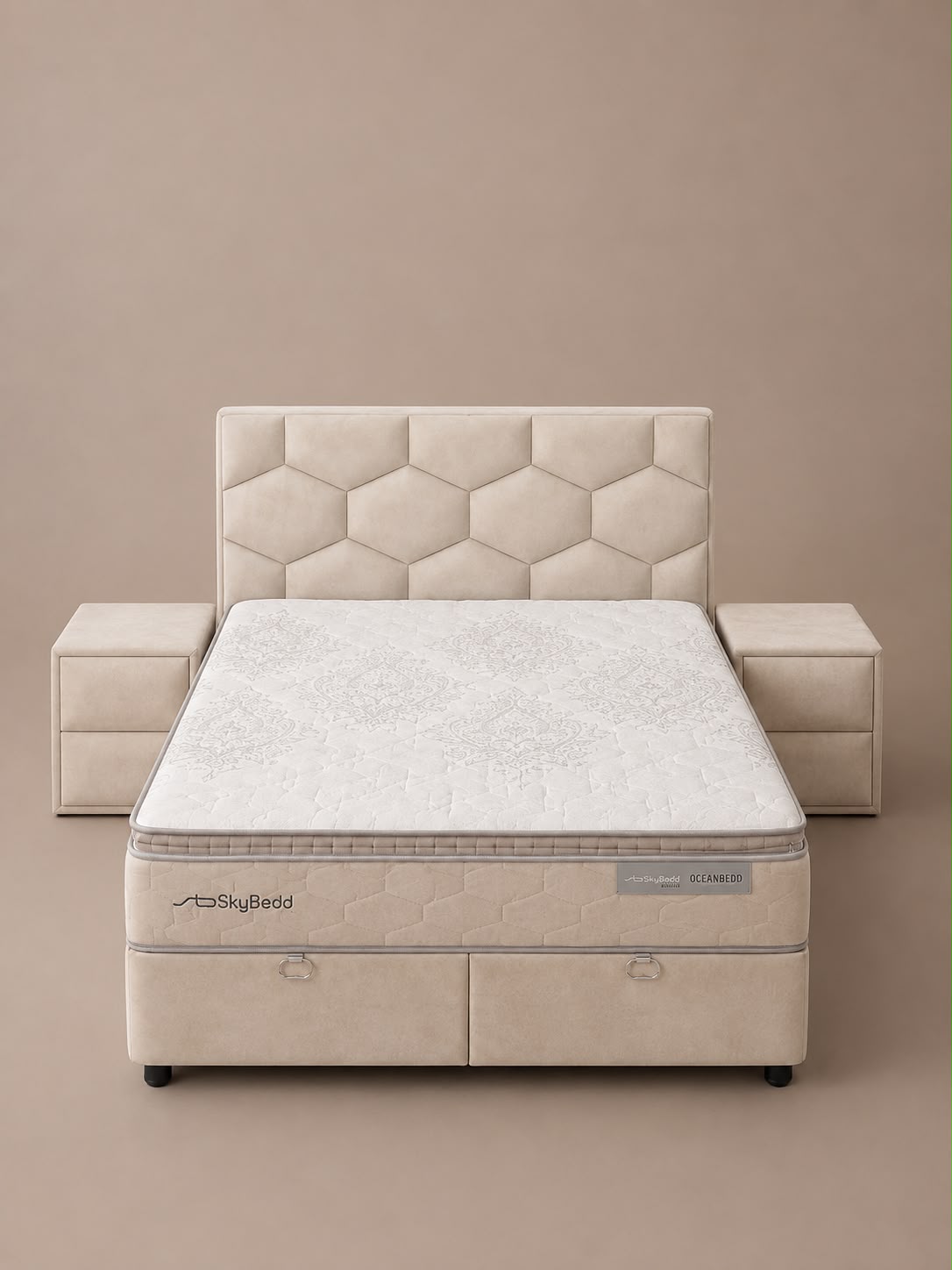 Boxspring Dolce met Opbergruimte – Crème / Beige