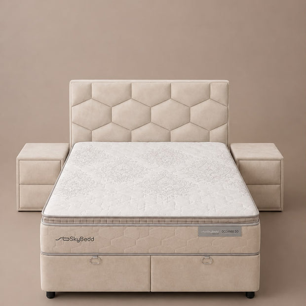 Boxspring Dolce met Opbergruimte – Crème / Beige