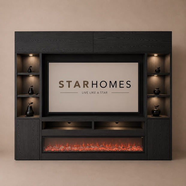Black veneer cinewall 280X30X220