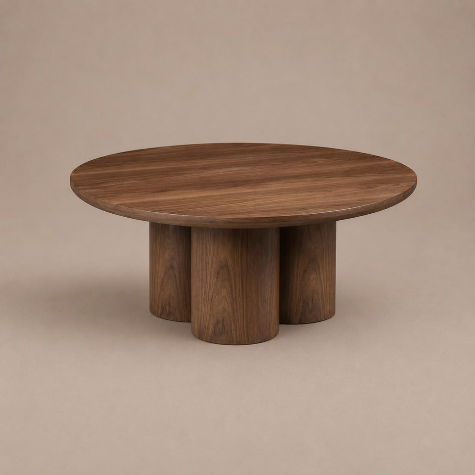 Salontafel Royal - Rond – Luxe Design met Zuilpoten (Ø110cm)
