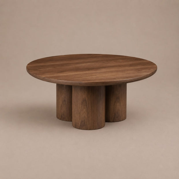 Salontafel Royal - Rond – Luxe Design met Zuilpoten (Ø110cm)