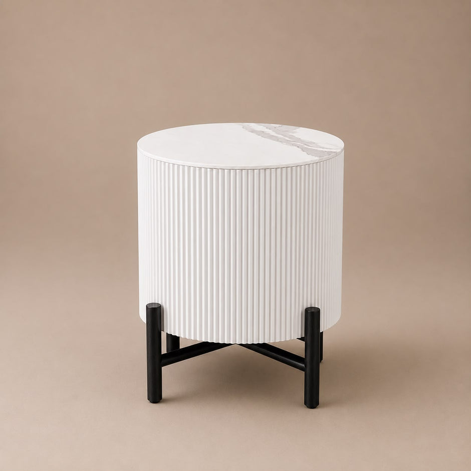 Bijzettafel - Ocean wit/zwart