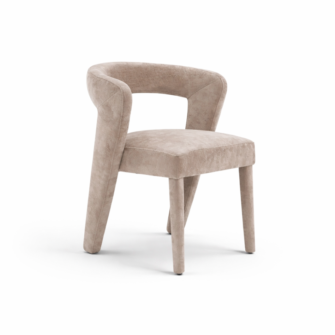 Eetkamerstoel London – Organisch Design & Volledig Gestoffeerd