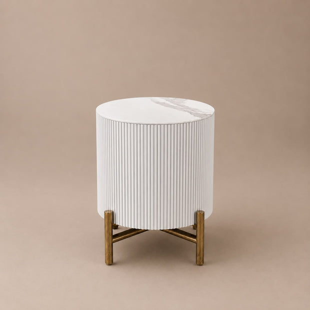 Bijzettafel - Ocean wit/goud