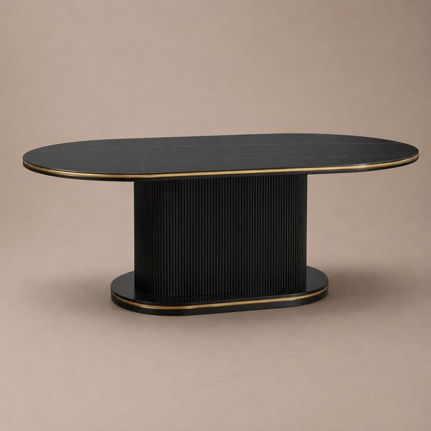 Eettafel Ocean - Ovaal – Marmerlook met Ribbels