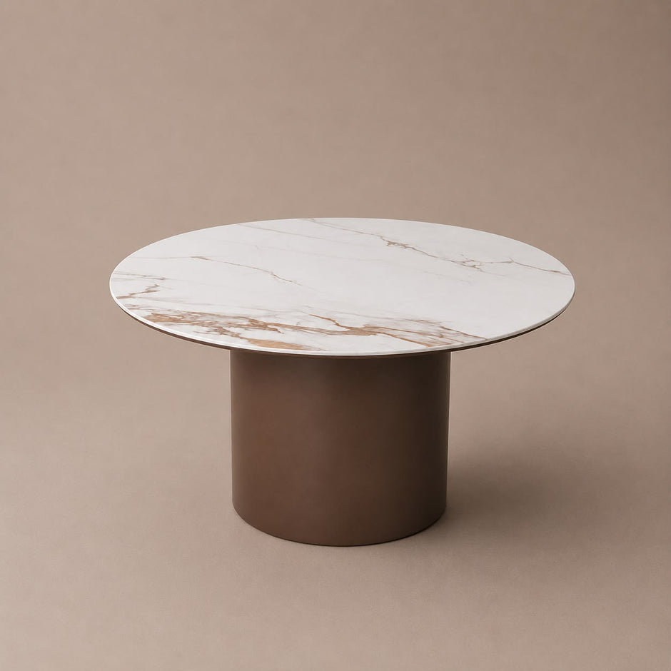 Eettafel - Isabella bruin rond 130 cm