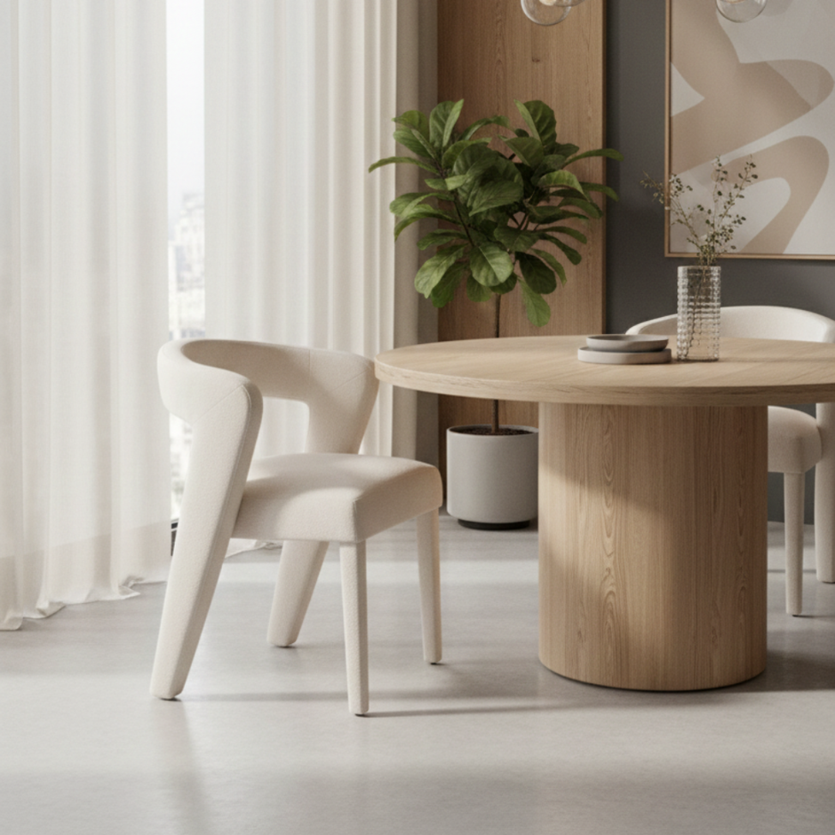 Eetkamerstoel London – Organisch Design & Volledig Gestoffeerd