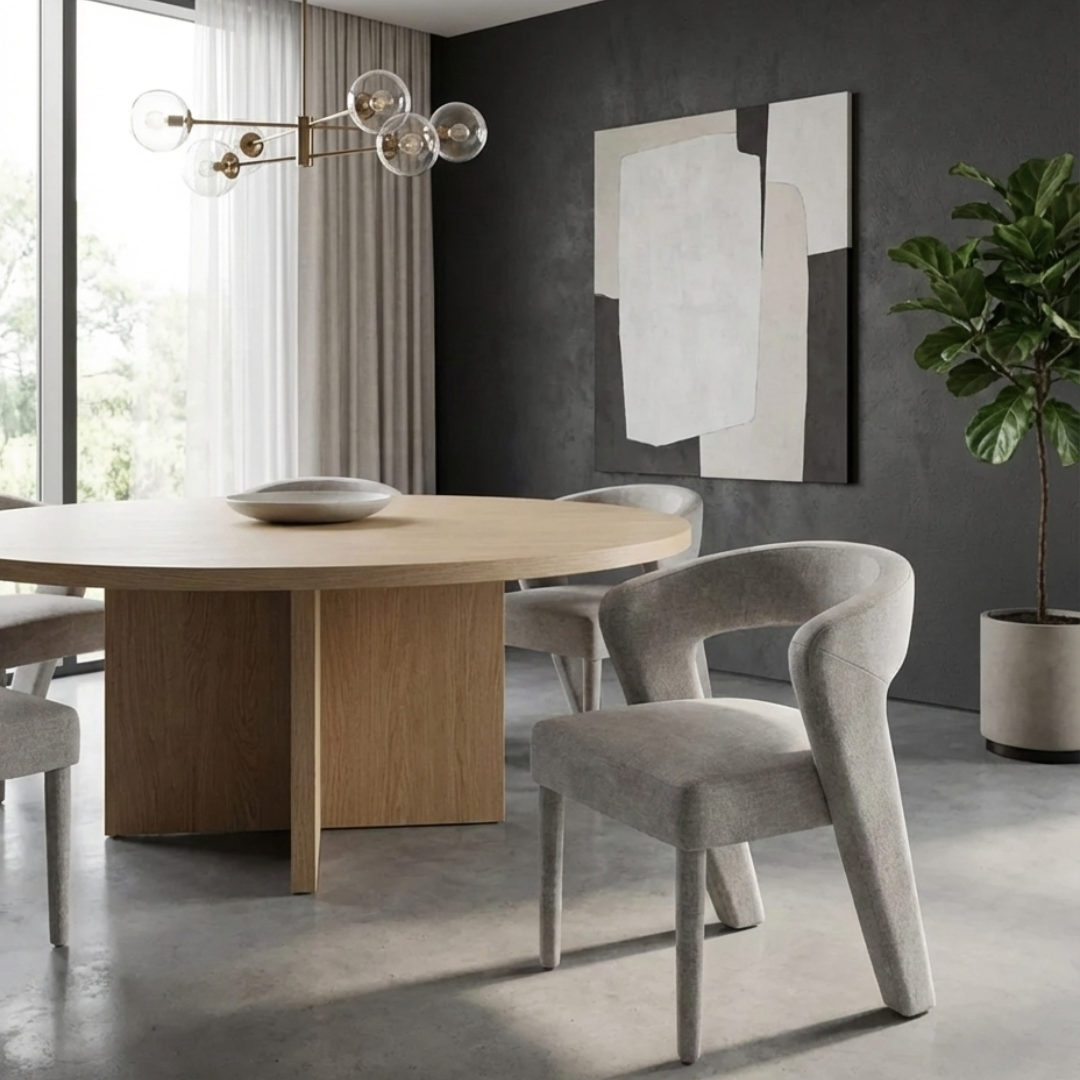 Eetkamerstoel London – Organisch Design & Volledig Gestoffeerd