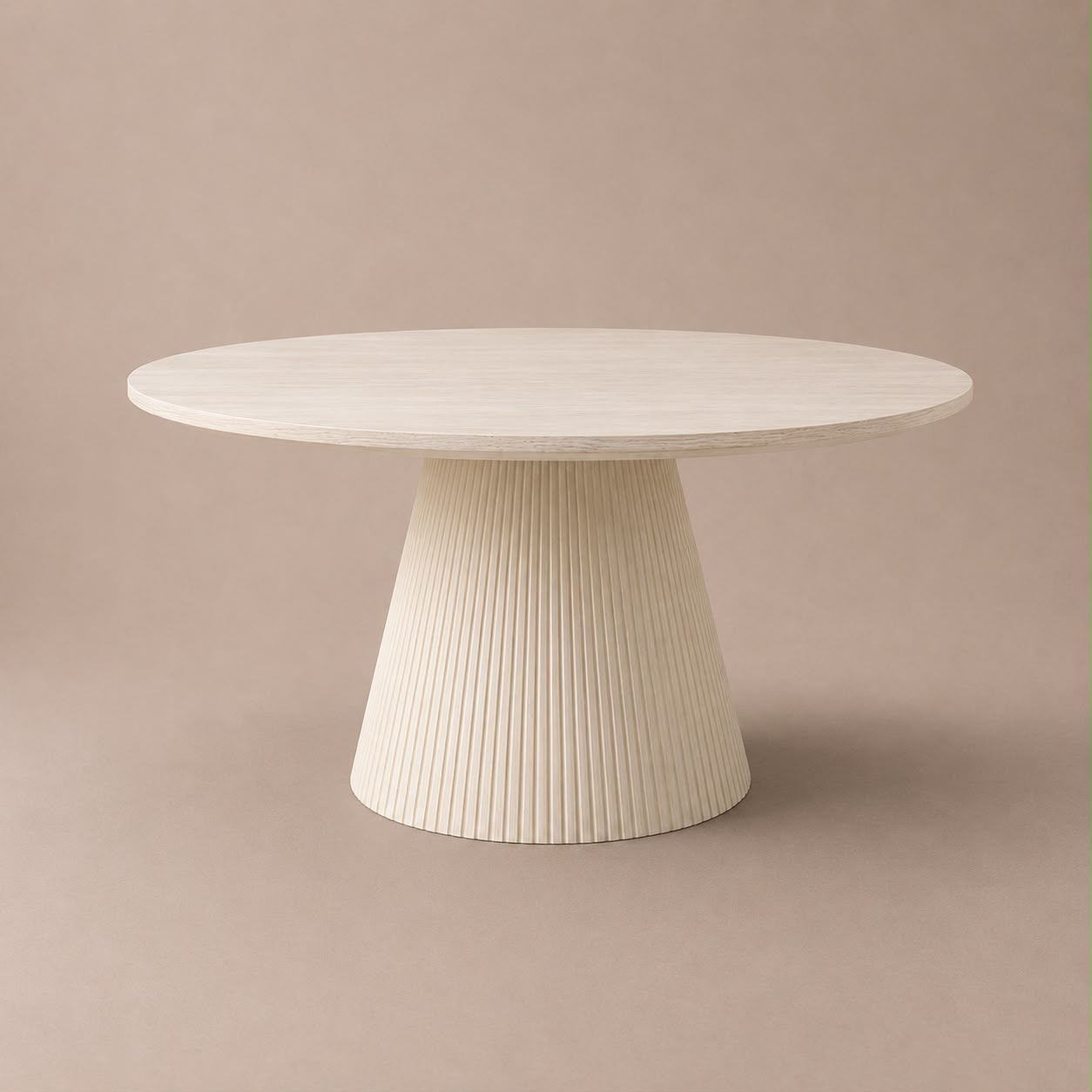 Eettafel Kimberly - Rond Geribbeld Design (Ø130cm)