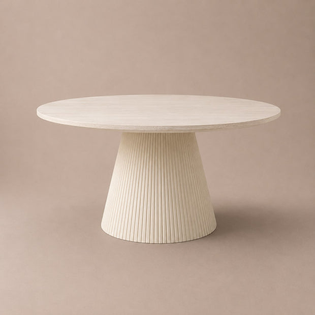 Eettafel Kimberly - Rond Geribbeld Design (Ø130cm)