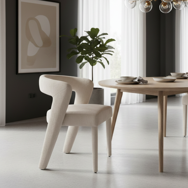 Eetkamerstoel London – Organisch Design & Volledig Gestoffeerd