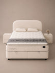 Boxspring Bohem met Opbergruimte – Teddy Bouclé Crème