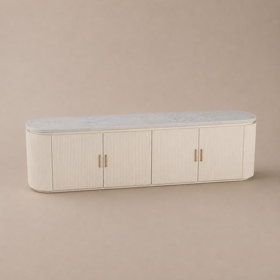 Tv-meubel - Kimberly 200x40x55 wit plain