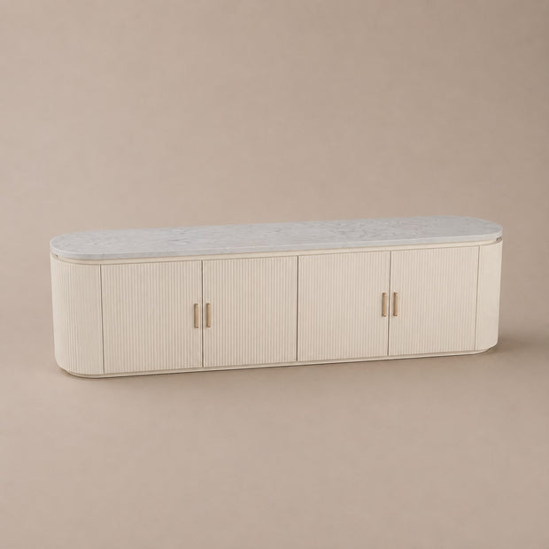 Tv-meubel - Kimberly 200x40x55 zwart visgraat