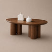 Salontafel Royal – Bruin veneer met Zuilpoten (140x80cm)
