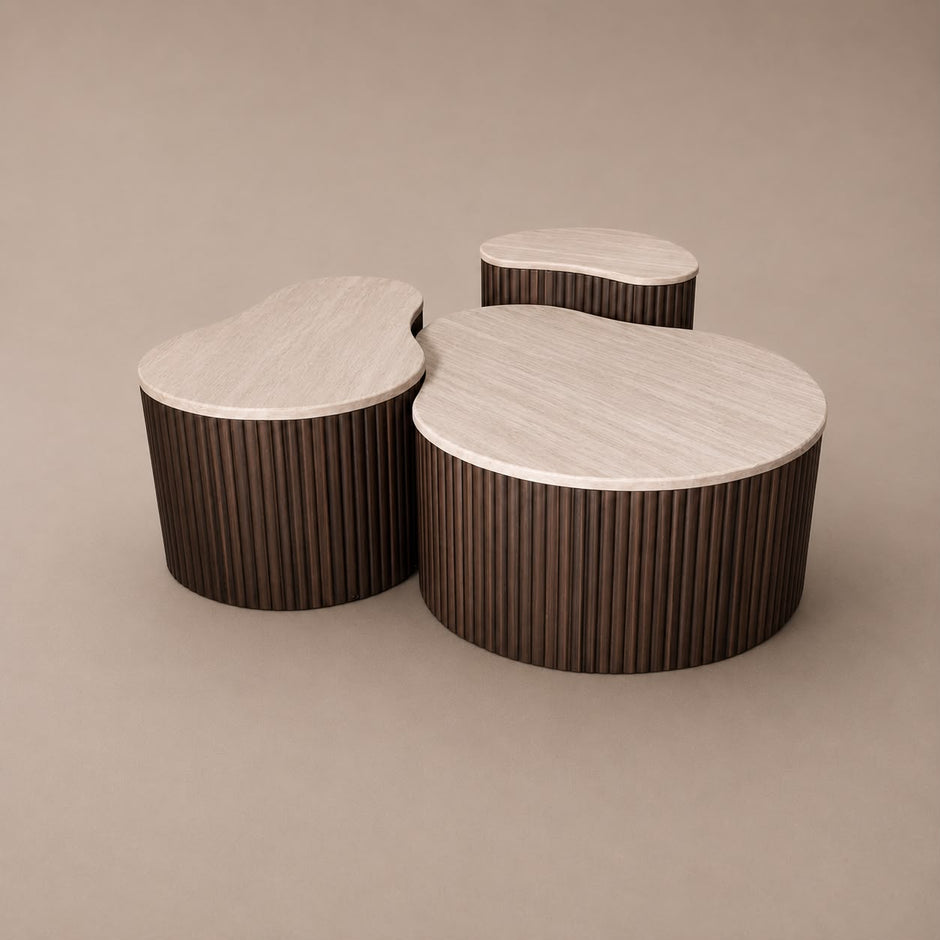 Salontafel Set Kimberly – 3-Delig Organic Curve