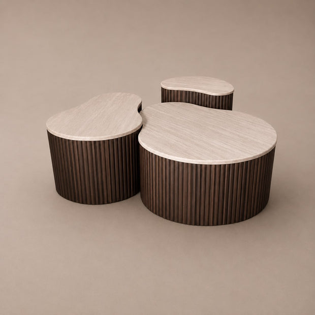 Salontafel Set Kimberly – 3-Delig Organic Curve