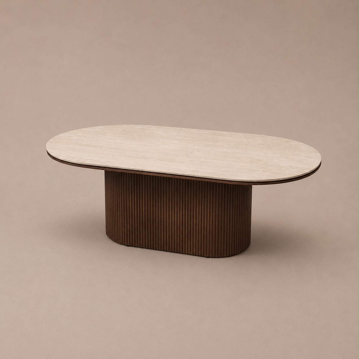 Salontafel Aqua - Ovaal - Beige houtlook