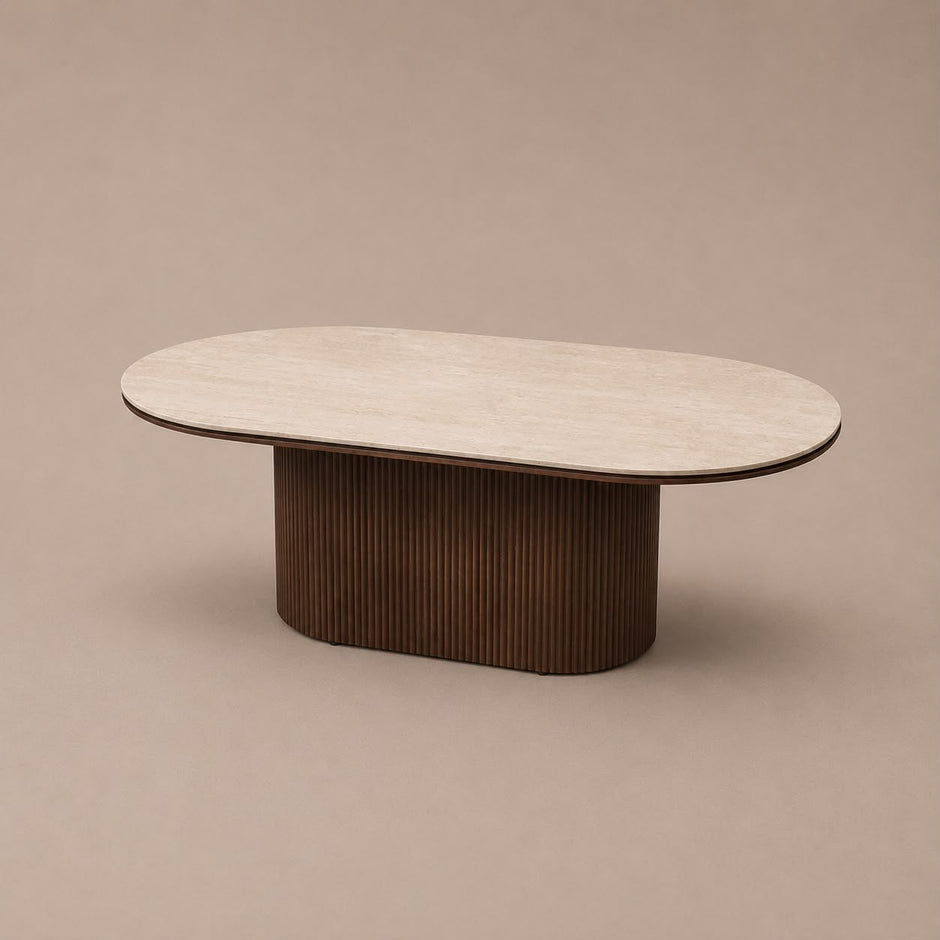 Salontafel Aqua - Ovaal - Beige houtlook