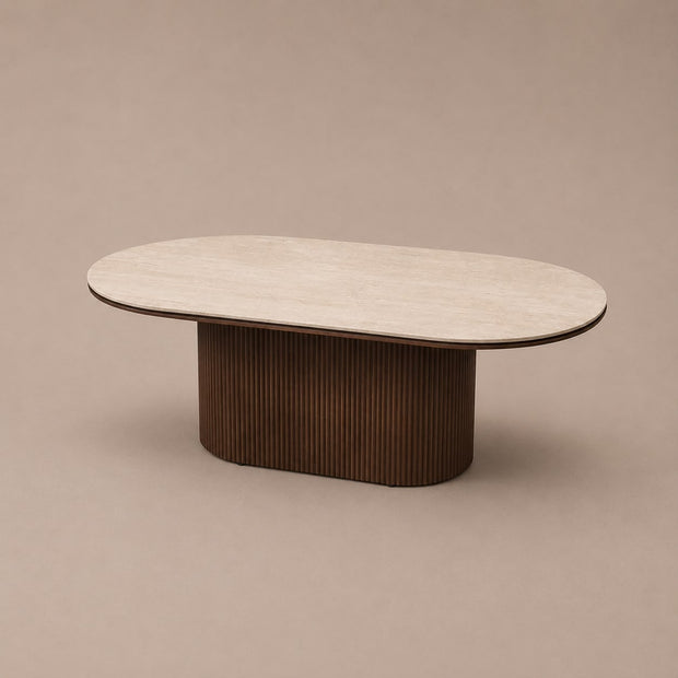 Salontafel Aqua - Ovaal - Beige houtlook