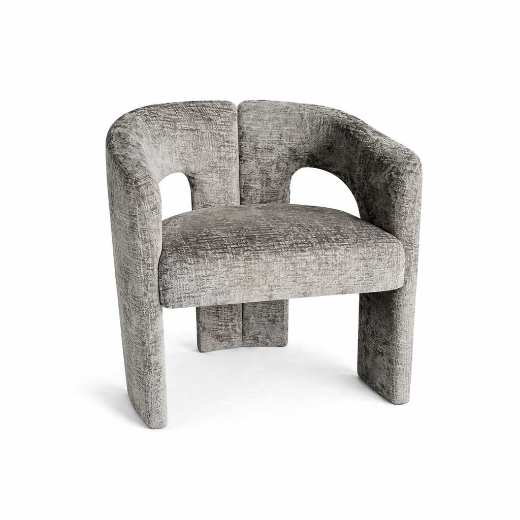 Eetkamerstoel Baroni – Japandi Design in Zachte Teddy Stof