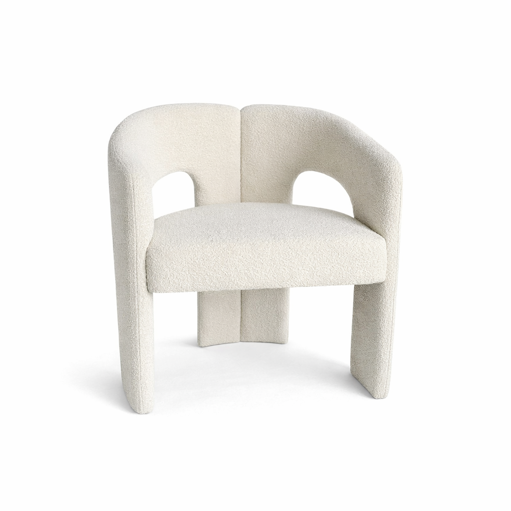 Eetkamerstoel Baroni – Japandi Design in Zachte Teddy Stof