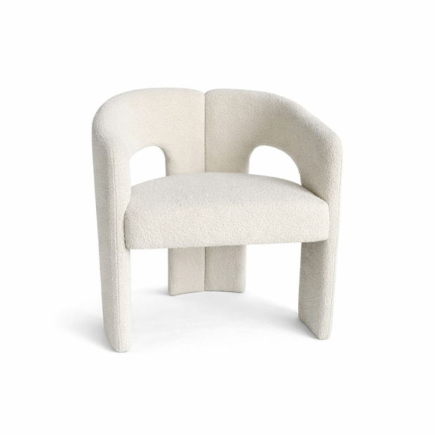 Eetkamerstoel Baroni – Japandi Design in Zachte Teddy Stof