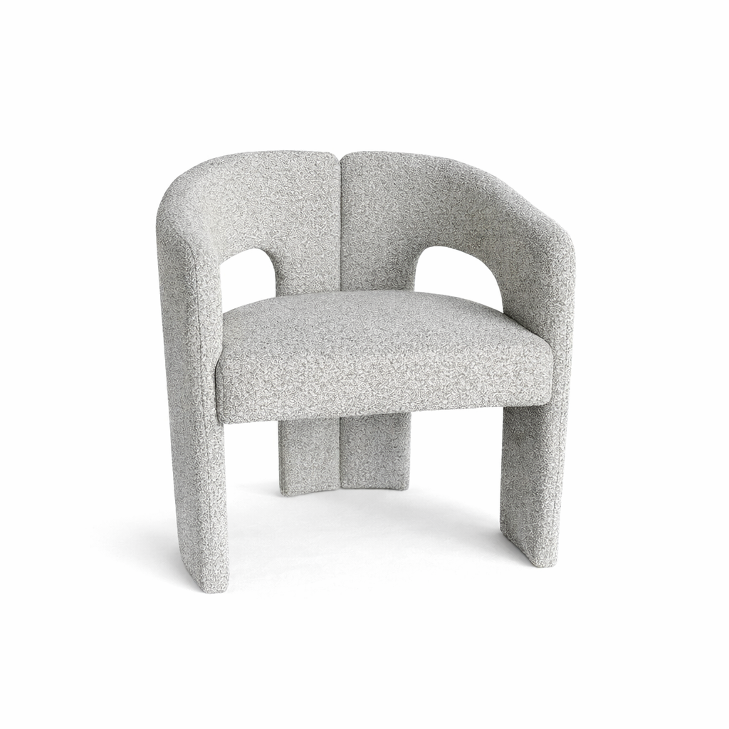 Eetkamerstoel Baroni – Japandi Design in Zachte Teddy Stof