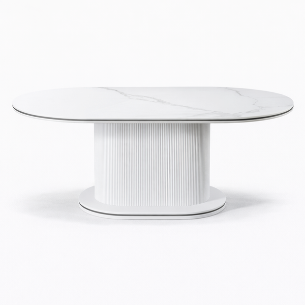 Eettafel Ocean - Ovaal – Marmerlook met Ribbels