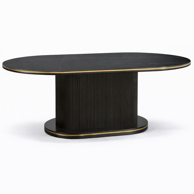 Eettafel Ocean - Ovaal – Marmerlook met Ribbels