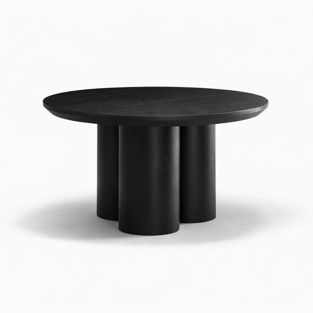 Eettafel Royal - Rond - Luxe Fineer met Zuilpoten (Ø130cm)