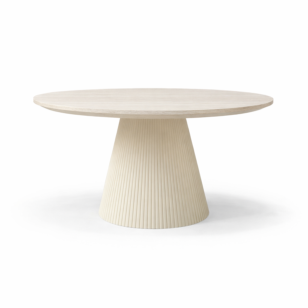 Eettafel Kimberly - Rond Geribbeld Design (Ø130cm)