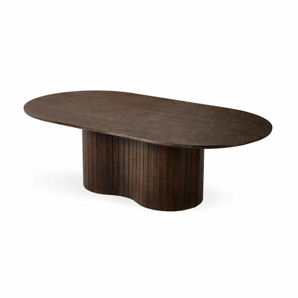 Salontafel Ovaal – Taurus bruin met Ribbel Design