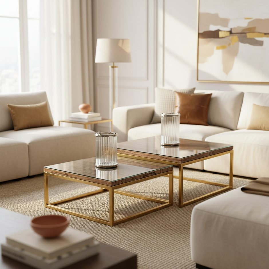 Salontafel Sleeperwood - Vierkant 2-Delig