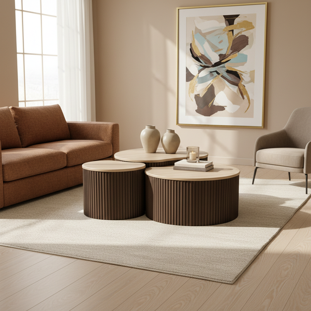 Salontafel Set Kimberly – 3-Delig Organic Curve