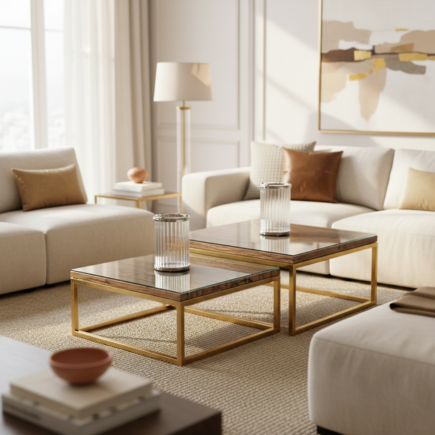 Salontafel Sleeperwood - Vierkant 2-Delig