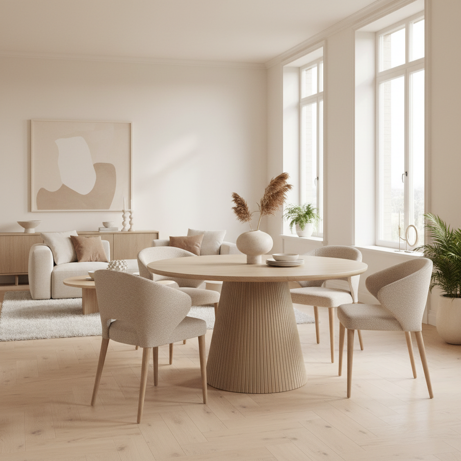 Eettafel Travertin - Rond (Ø130cm)