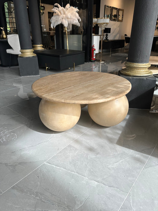 Travertine salontafel 3 balls