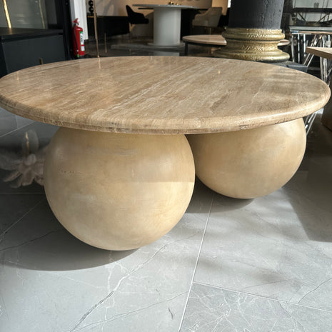 Travertine salontafel 3 balls