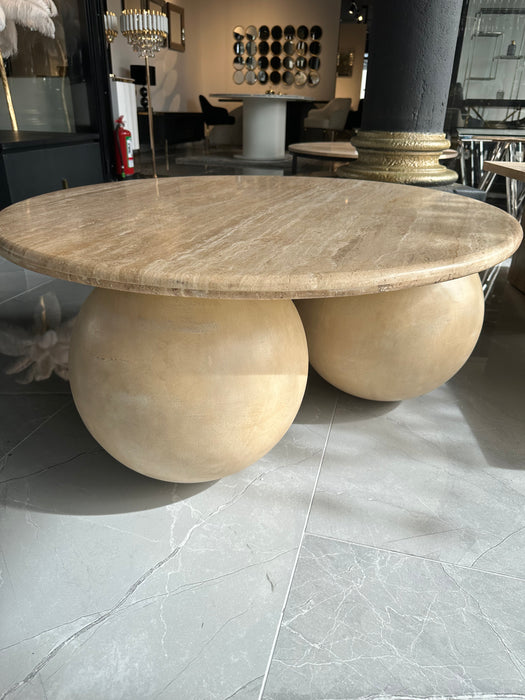 Travertine salontafel 3 balls