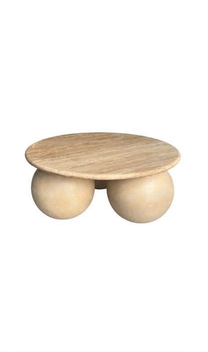 Travertine salontafel 3 balls