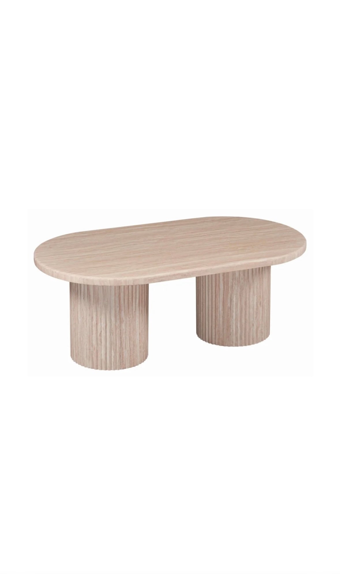 Travertine salontafel ovaal