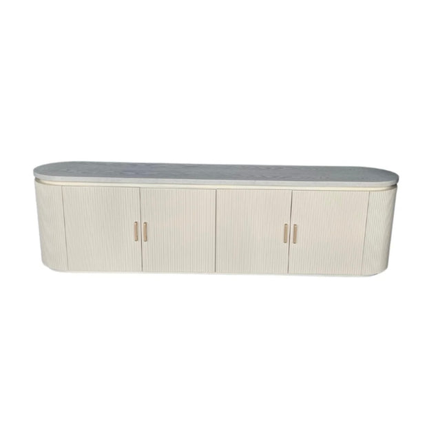 Tv-meubel - Kimberly 200x40x55 zwart visgraat