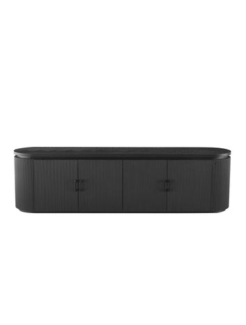 Tv-meubel - Kimberly 200x40x55 zwart visgraat
